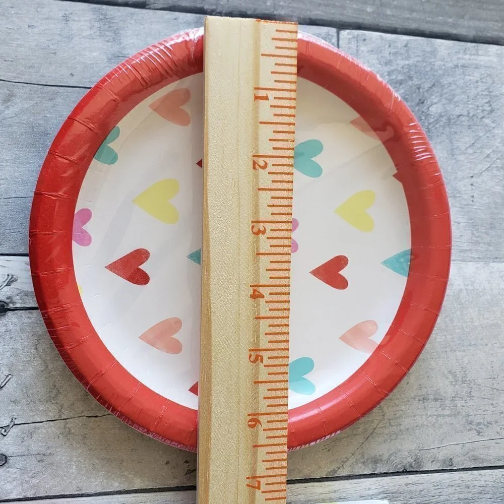 NWT - Heart Paper Plates (12) and Paper Napkins (20)